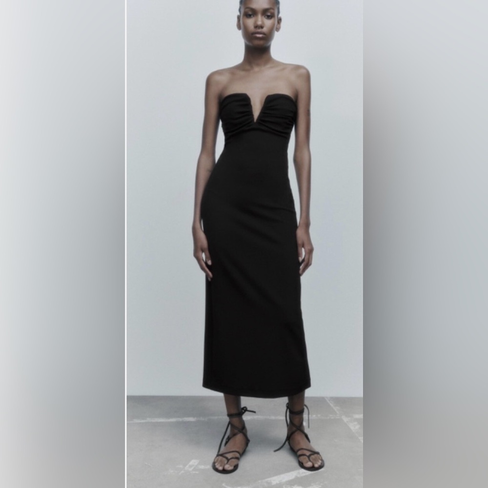 Zara Black Midi Cutout Dress